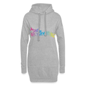 Skydiver Plane Fun Jump Parachutiste coloré - Sweat-shirt à capuche long Femme - gris chiné - Devant