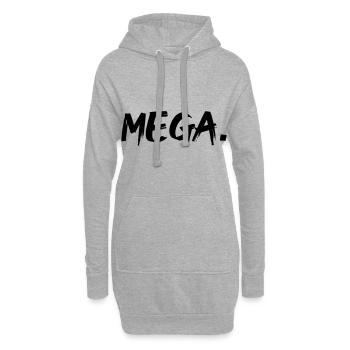 méga - Sweat-shirt à capuche long Femme - gris chiné - Devant