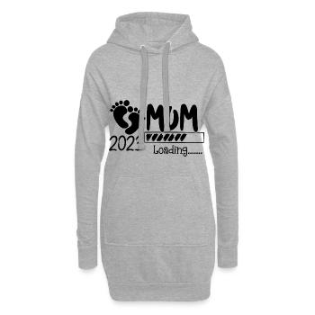 Maman chargeant 2023, future maman 2023 - Sweat-shirt à capuche long Femme - gris chiné - Devant