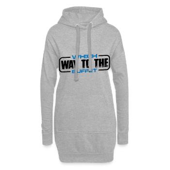 Which Way To The Buffet 17 - Hoodie-Kleid - Grau meliert - Vorne