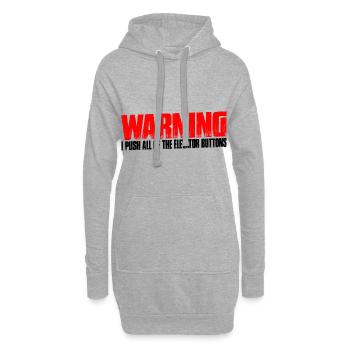 Avertissement J’appuie sur tous les boutons de l’ascenseur 10 - Sweat-shirt à capuche long Femme - gris chiné - Devant