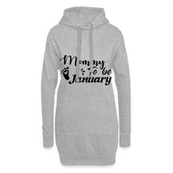 Femme enceinte janvier - Sweat-shirt à capuche long Femme - gris chiné - Devant