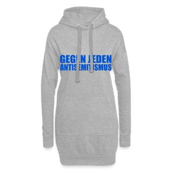 Gegen jeden antisemitismus - Hoodie-Kleid - Grau meliert - Vorne