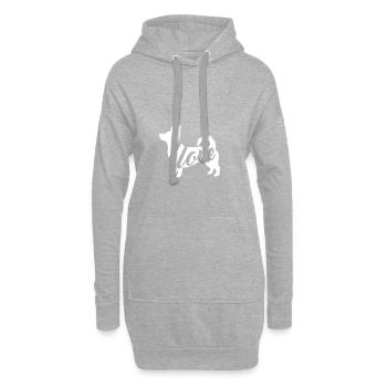 heelerlove - Sweat-shirt à capuche long Femme - gris chiné - Devant