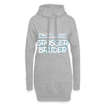 Geschwister Sprüche: Einzelkind? Großer Bruder - Hoodie-Kleid - Grau meliert - Vorne