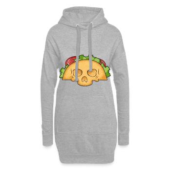 Yummy Taco Skull > Taco Men > Funny Taco - Hoodie-Kleid - Grau meliert - Vorne