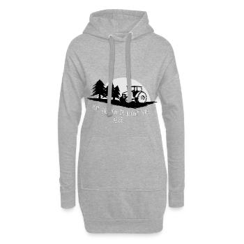 ohne Traktor läuft nix Lebensinhalt Landwirt - Hoodie-Kleid - Grau meliert - Vorne
