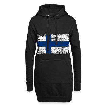 Drapeau de la Finlande - Sweat-shirt à capuche long Femme - noir - Devant