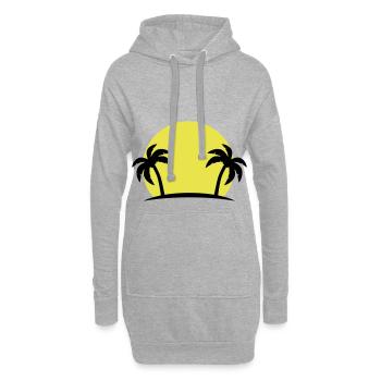 palmiers de l'île - Sweat-shirt à capuche long Femme - gris chiné - Devant