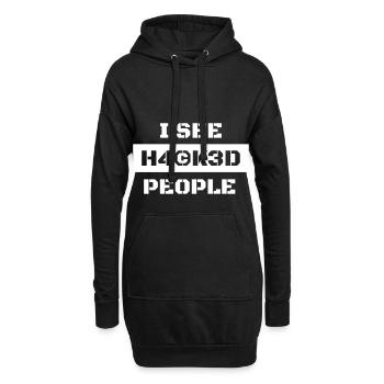 I SEE HACKED PEOLE - Sweat-shirt à capuche long Femme - noir - Devant