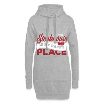 Steakhouse Steak steak viande - Sweat-shirt à capuche long Femme - gris chiné - Devant