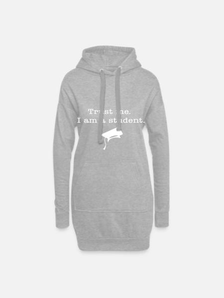 Vertrau mir ich bin Student - Hoodie-Kleid - Grau meliert