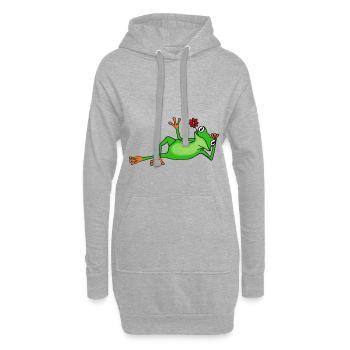 Hi, Frosch - Hoodie-Kleid - Grau meliert - Vorne