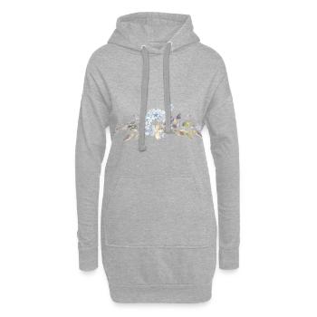 mehrere Blumen in einer Reihe angeordnet - Hoodie-Kleid - Grau meliert - Vorne