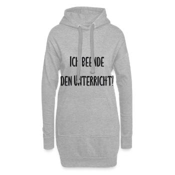 Lehrer - Ich beende den Unterricht - Hoodie-Kleid - Grau meliert - Vorne