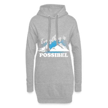 Fauteuil roulant sur la montagne - Tout est possible - Sweat-shirt à capuche long Femme - gris chiné - Devant
