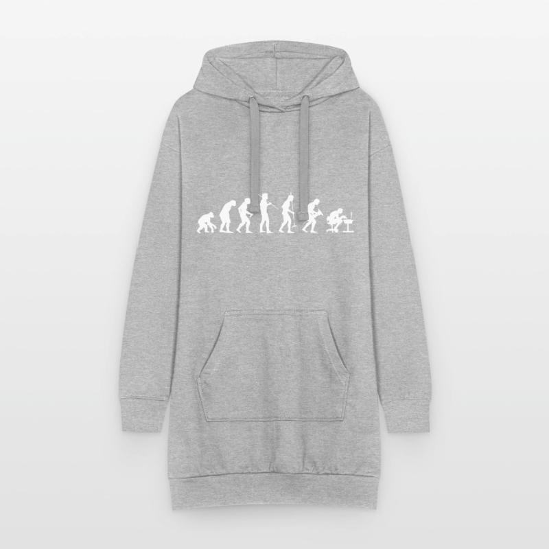 Funny Human Evolution Computer Technology Hoodie-Kleid
