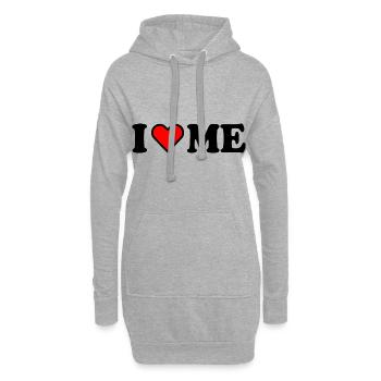 I love me - Hoodie-Kleid - Grau meliert - Vorne