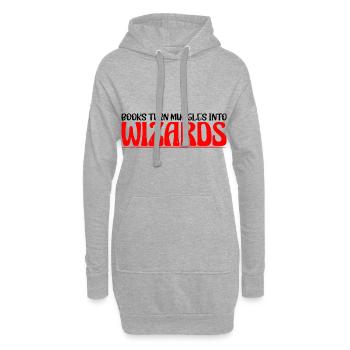Les livres transforment les Moldus en sorciers 4 - Sweat-shirt à capuche long Femme - gris chiné - Devant