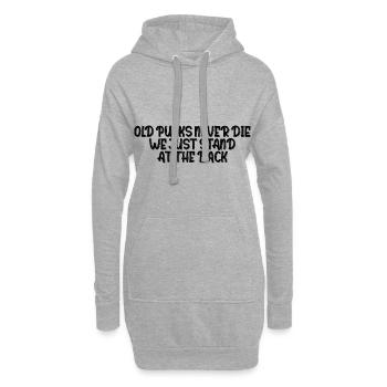 Old Punks Never Die, We Just Stand At The Back 2 - Sweat-shirt à capuche long Femme - gris chiné - Devant
