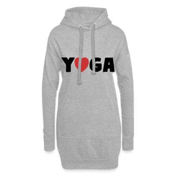 YOGA Herz Asana Liebe - Hoodie-Kleid - Grau meliert - Vorne