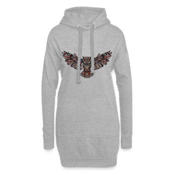 Fliegende Eule. Tolles Geschenk Design - Hoodie-Kleid - Grau meliert - Vorne