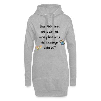 Mathelehrer Spruch Rechnen Mathe Geschenk - Hoodie-Kleid - Grau meliert - Vorne