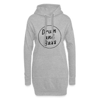 Drum and Bass / dnb / Drum&Bass - Hoodie-Kleid - Grau meliert - Vorne