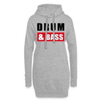 Drum and Bass / dnb / Drum&Bass - Hoodie-Kleid - Grau meliert - Vorne