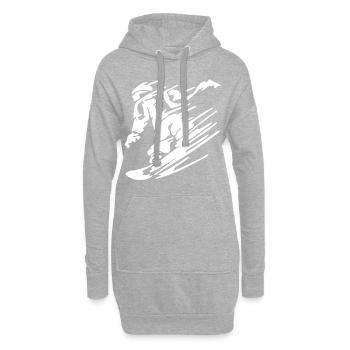 Snowboarding snowboard gift - Hoodie-Kleid - Grau meliert - Vorne