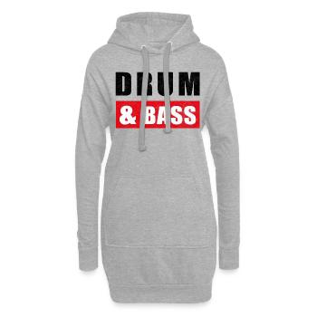 DnB Musik Drum And Bass - Hoodie-Kleid - Grau meliert - Vorne