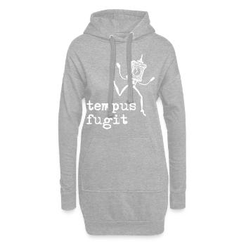tempus fugit - Le temps fuit le latin - Sweat-shirt à capuche long Femme - gris chiné - Devant
