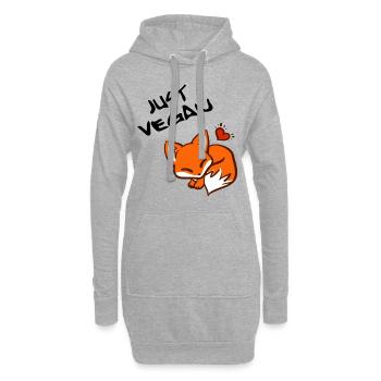 Just Vegan - Fox Geschenkidee Veganer Fuchs - Hoodie-Kleid - Grau meliert - Vorne