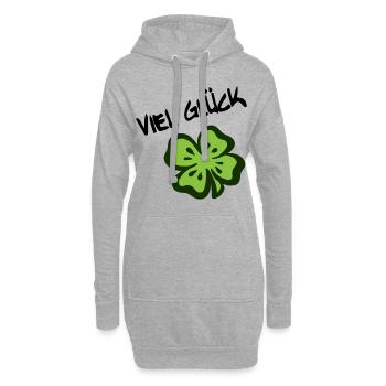 VIEL GLÜCK! Vierblättriges Kleeblatt - Hoodie-Kleid - Grau meliert - Vorne