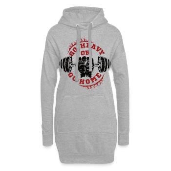 Bodybuilding - Hoodie-Kleid - Grau meliert - Vorne