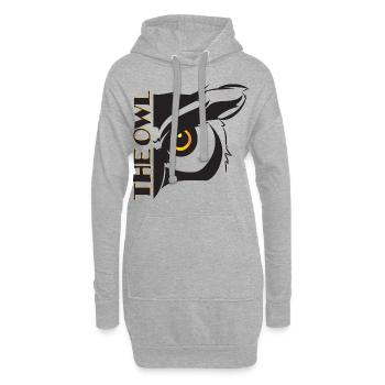 Un hibou - Sweat-shirt à capuche long Femme - gris chiné - Devant