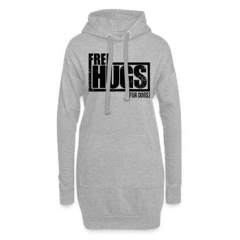 Câlins gratuits pour chiens - Sweat-shirt à capuche long Femme - gris chiné - Devant