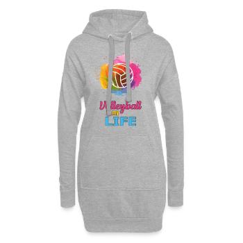 Volleyball Volleyballer Sport Beachvolleyball - Hoodie-Kleid - Grau meliert - Vorne