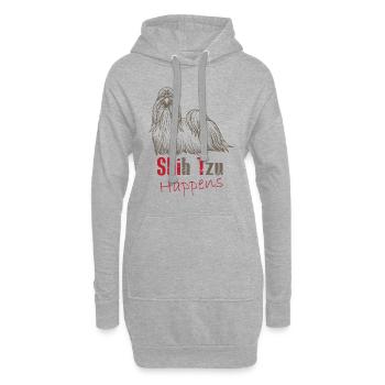Shit happens - Hoodie-Kleid - Grau meliert - Vorne
