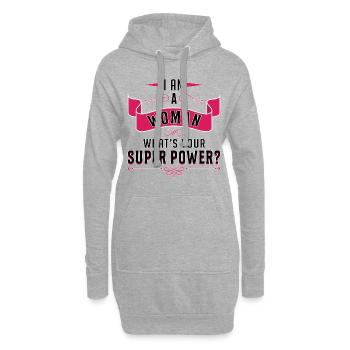 Weltfrauentag Frauentag Frauenpower Frau Geschenk - Hoodie-Kleid - Grau meliert - Vorne