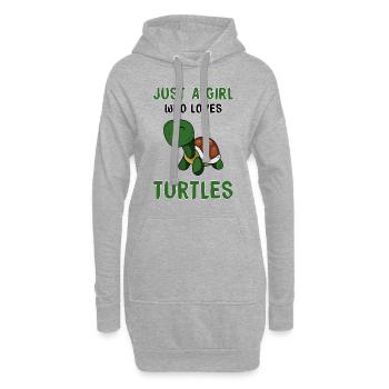 Schildkröte Turtle Geschenkidee Schildkröten Meer - Hoodie-Kleid - Grau meliert - Vorne