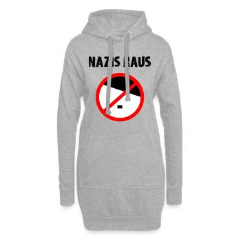 Anti Nazi Spruch - Hoodie-Kleid - Grau meliert - Vorne
