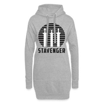 Stavenger Norvège ville vacances cadeau renard - Sweat-shirt à capuche long Femme - gris chiné - Devant
