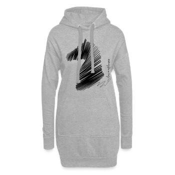 Pferd Pony Pferd Horse Liebe - Hoodie-Kleid - Grau meliert - Vorne
