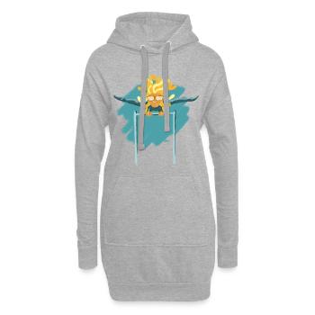 Gymnastics Girl Bars - Hoodie-Kleid - Grau meliert - Vorne