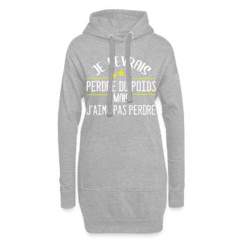 Je devrais perdre du poids, mais j'aime pas perdre - Sweat-shirt à capuche long Femme - gris chiné - Devant
