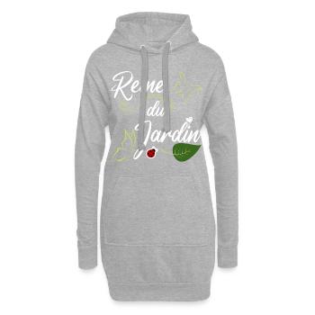 reine du jardin. Passionnée de jardinage. Femme - Sweat-shirt à capuche long Femme - gris chiné - Devant
