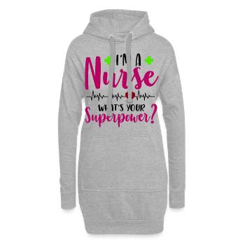 Cadeau d'infirmière de coeur d'infirmière d'hôpital - Sweat-shirt à capuche long Femme - gris chiné - Devant