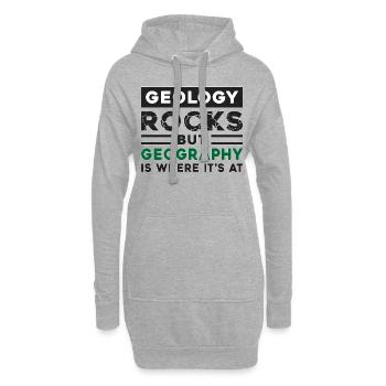 Geografie Lehrer Geocaching Geography GPS Geschenk - Hoodie-Kleid - Grau meliert - Vorne