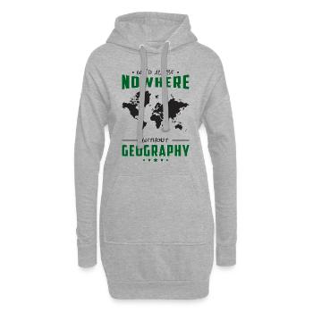 Geografie Lehrer Geocaching Geography GPS Geschenk - Hoodie-Kleid - Grau meliert - Vorne
